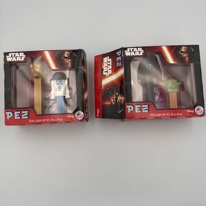 Star Wars PEZ Candy Dispensers C3PO R2D2 Darth Vader Yoda Open Box 2015 Disney